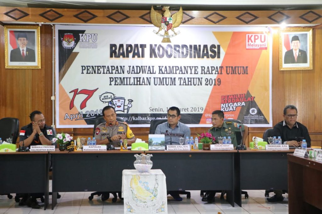 Kepala Kepolisian Daerah (Kapolda) Kalimantan Barat, Irjen Pol Didi Haryono saat membuka Rapat Koordinasi Penetapan Jadwal Kampanye Rapat Umum Pemilu 2019 Foto joni