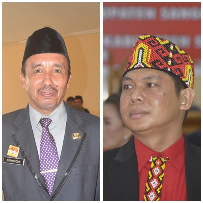 Foto--- Foto—Sekwan Sanggau, Burhanuddin dan Ketua Sementara DPRD Kabupaten Sanggau, Yeremias Merselinus
